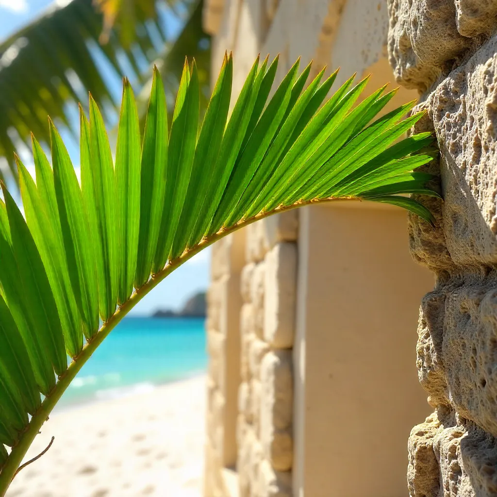 Palm Leaf vs Stone Wall in Tulum