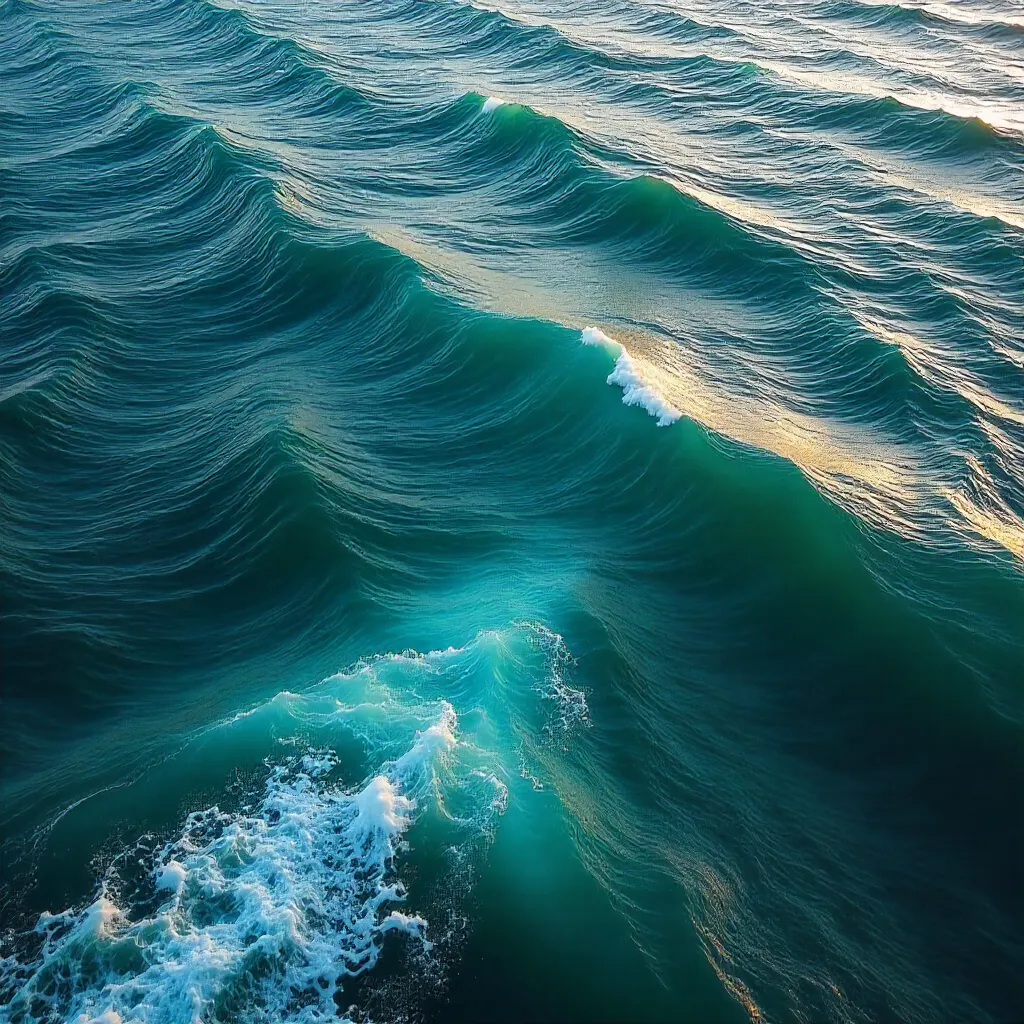 Aerial Ocean Wave Textures: Abstract Seascape