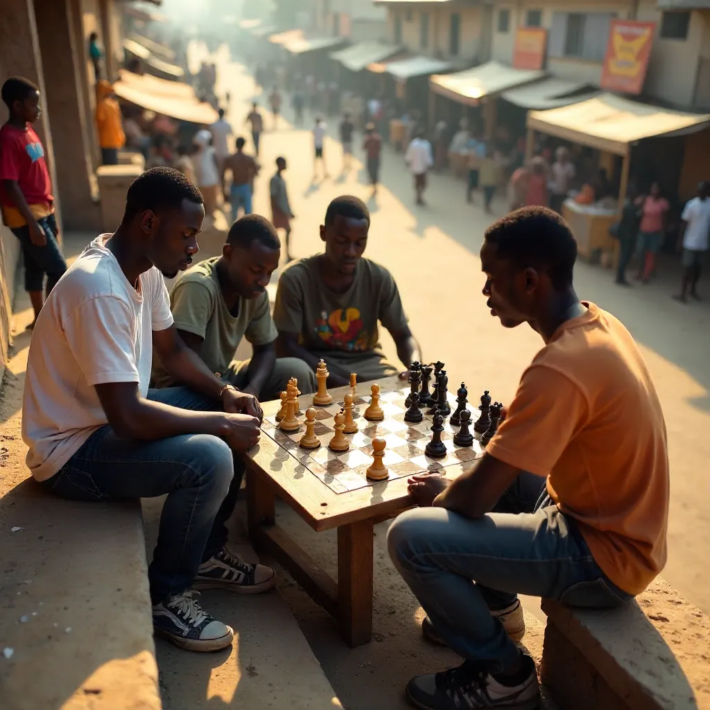Chess on the Steps in Ado Ekiti