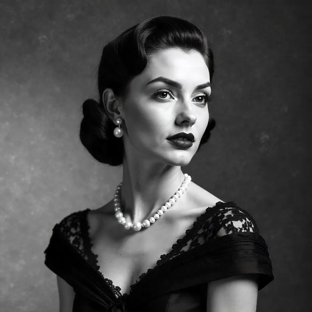 Elegant Noir Portrait in Retro Fashion
