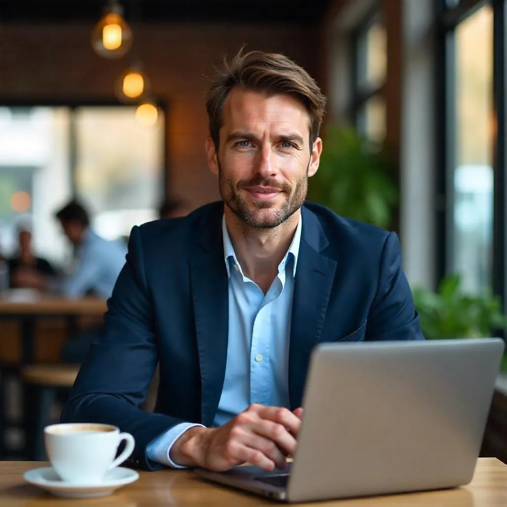 Photorealistic Professional in a Coffee Shop