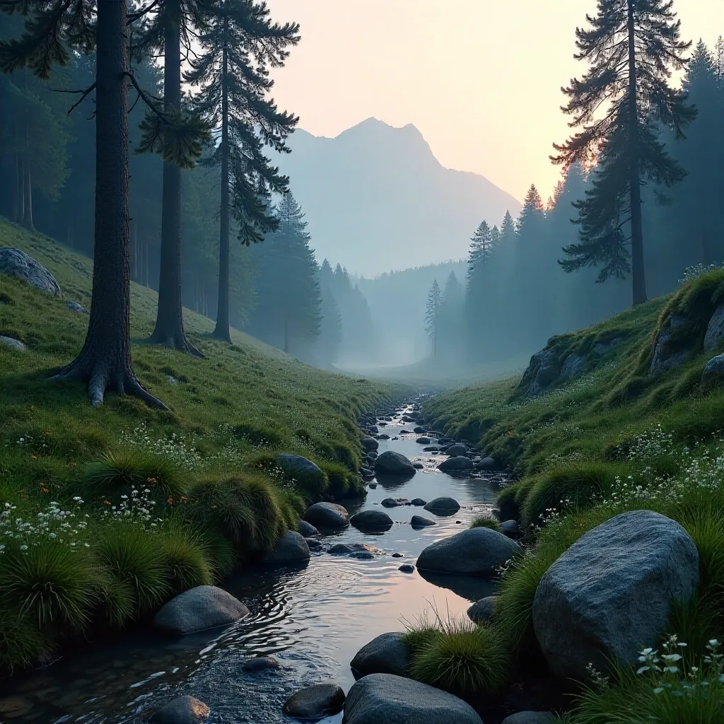 Misty Morning in Glarus Süd Forests
