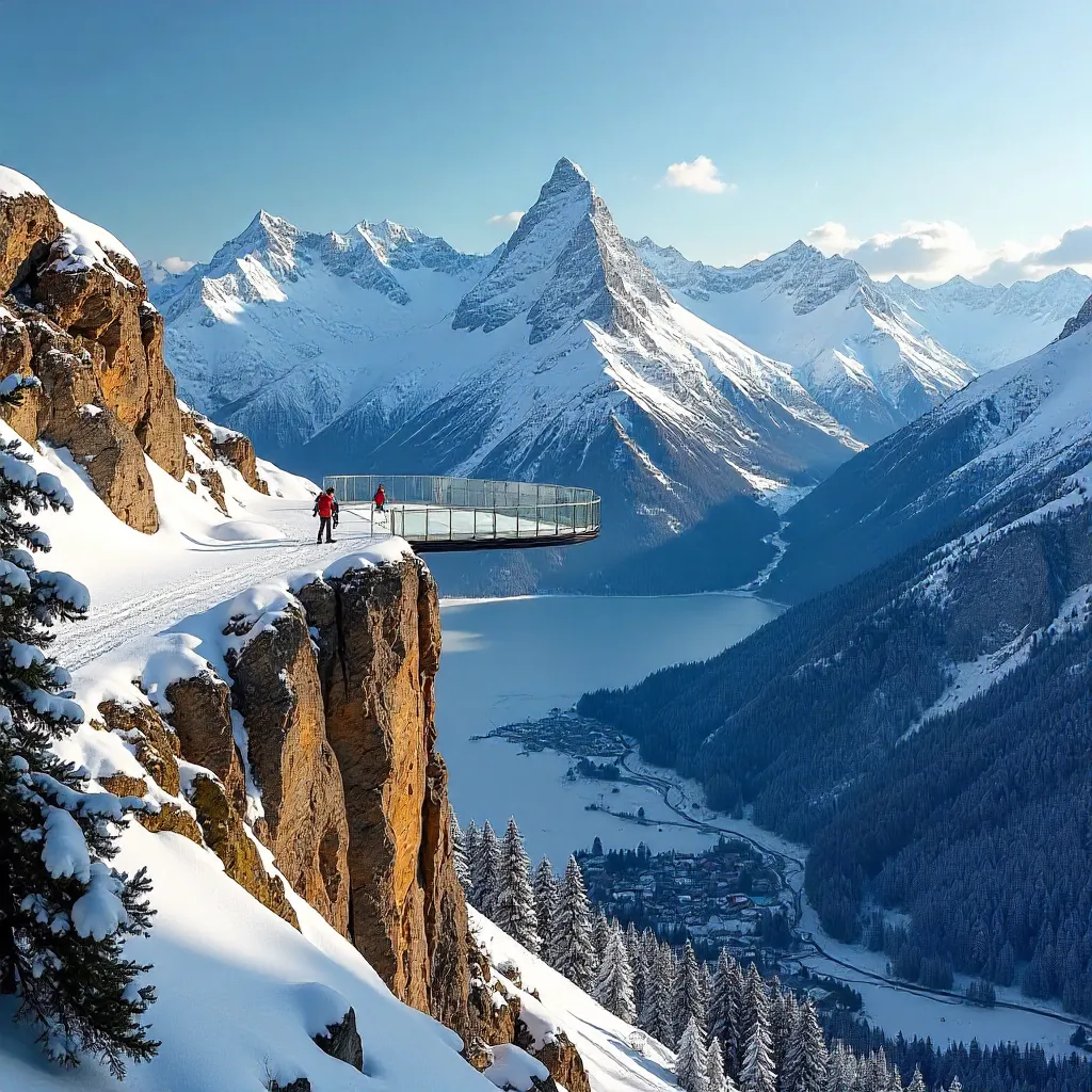 Stunning Sölden Skywalk Above Snowy Alpine Peaks