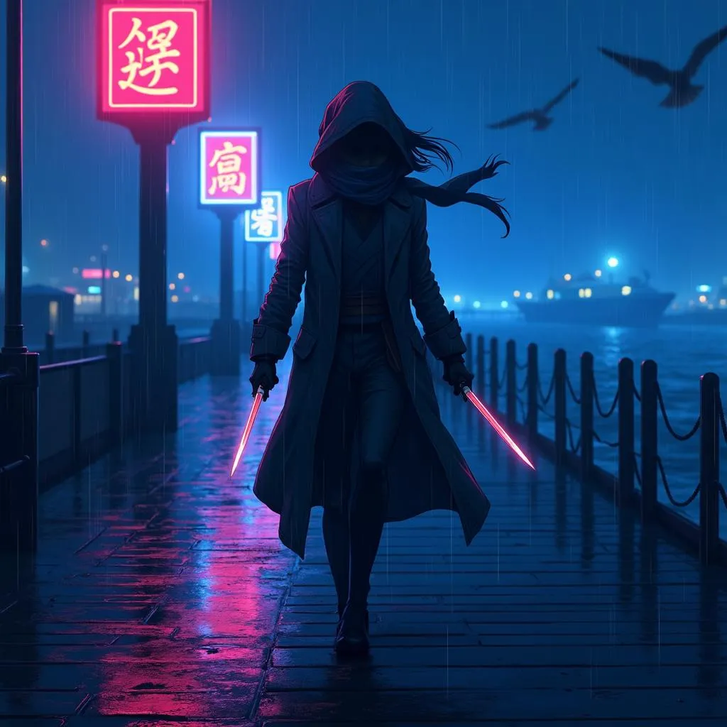 Rogue on the Neon Pier - Anime Night Standoff