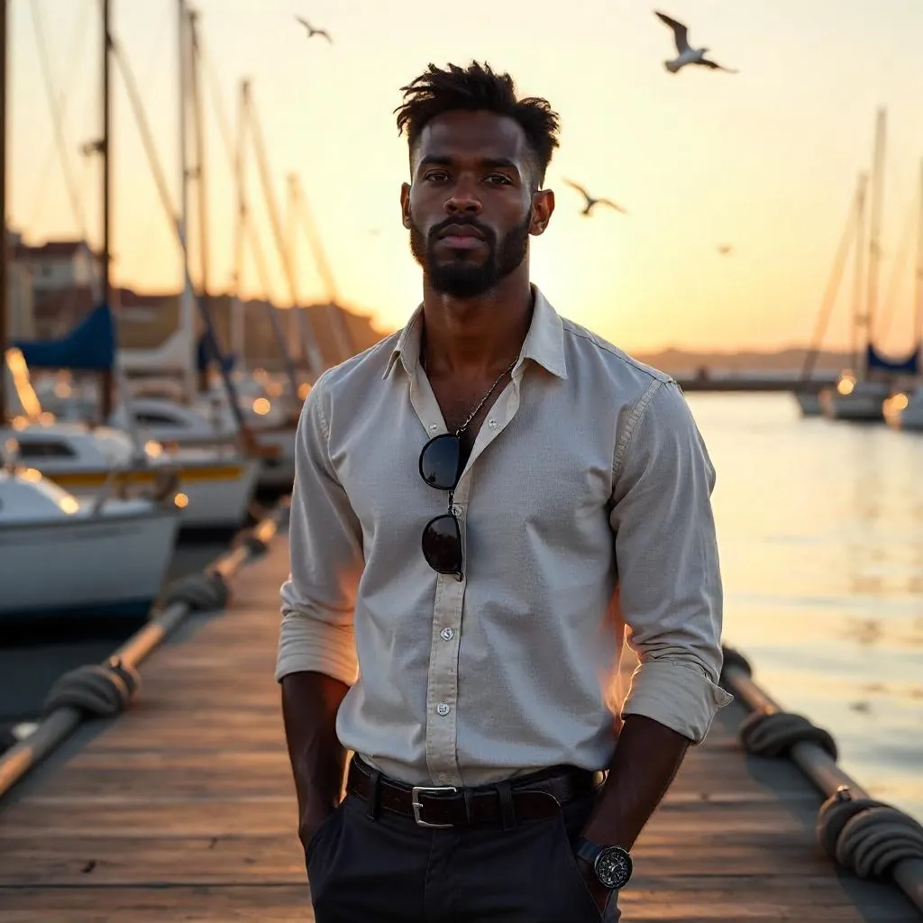 Marina Portrait: Photorealistic Young Black Man