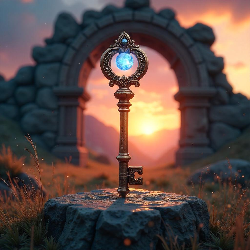 Dimensional Key at Sunset