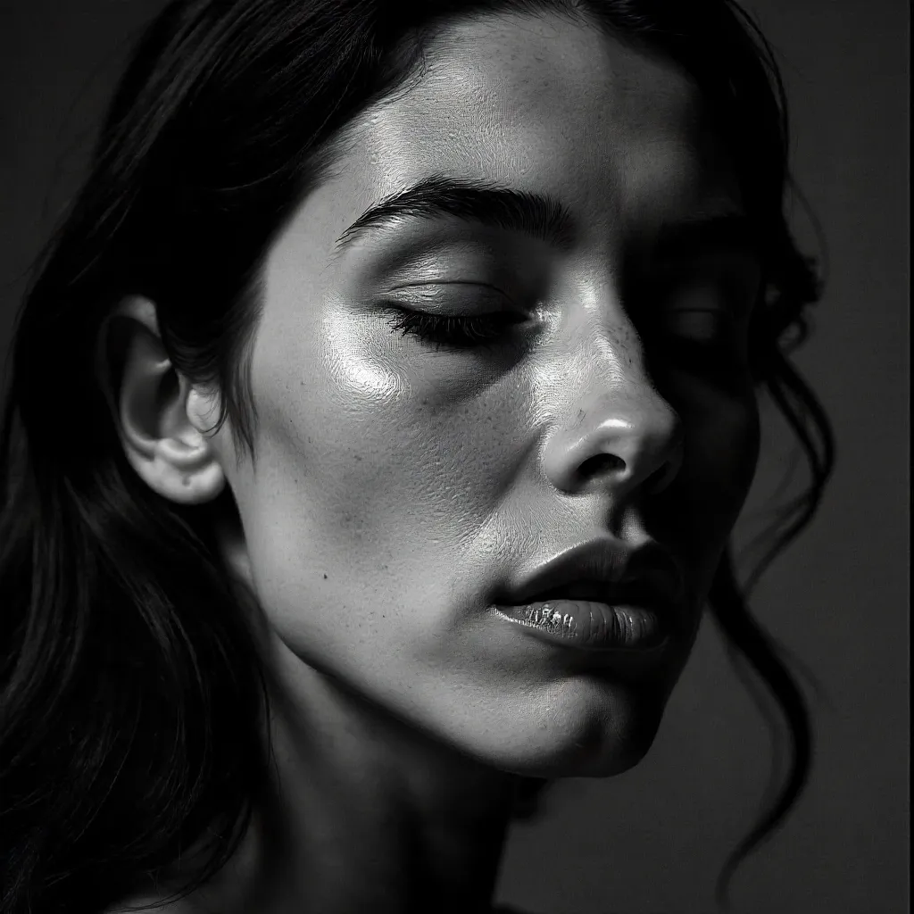 Silent Sorrow: Timeless Black and White Portrait