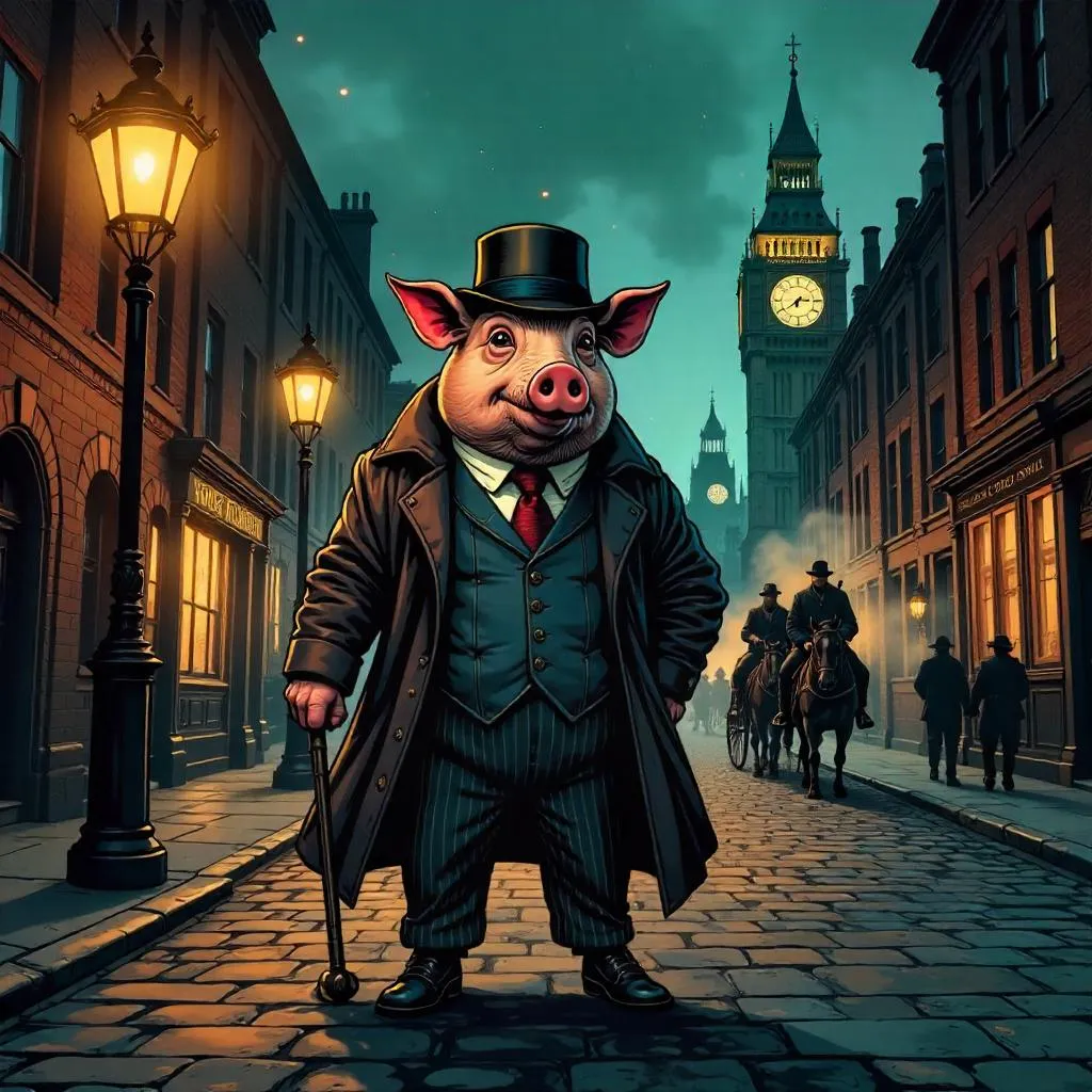 Pig Detective in Victorian London - Comic Adventure