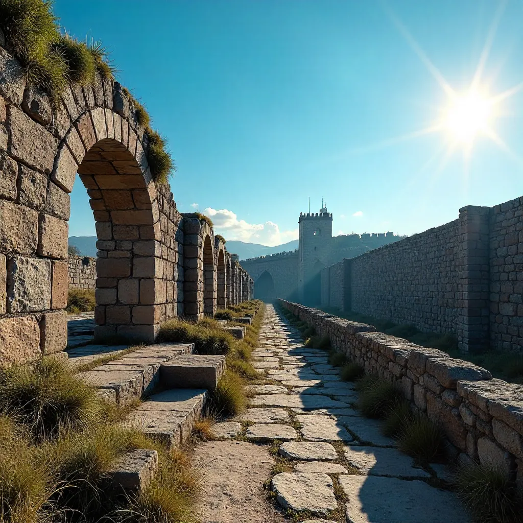 Blue Sky over Diyarbakır's Ancient Stone Ruins