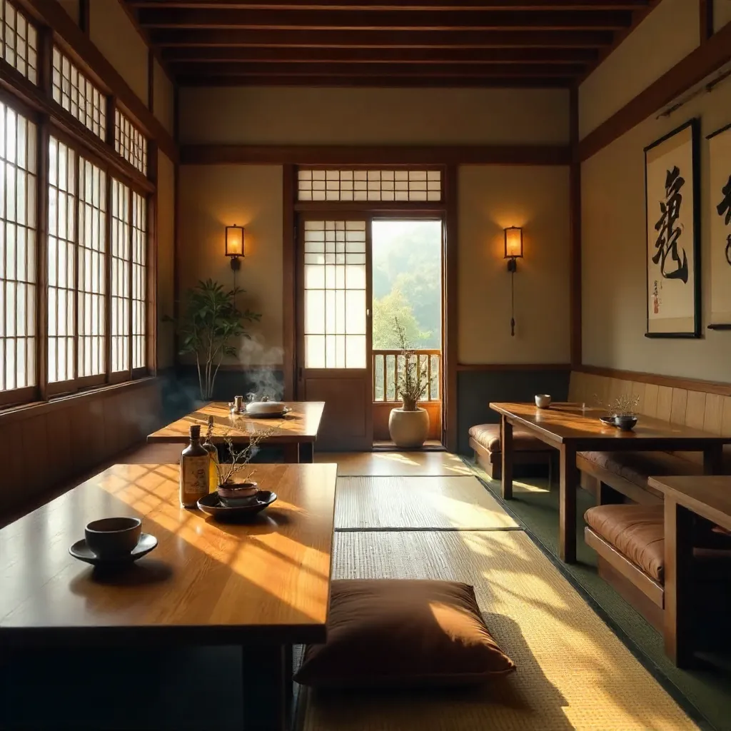 Cozy Japanese Dining Room in Soft Natural Light