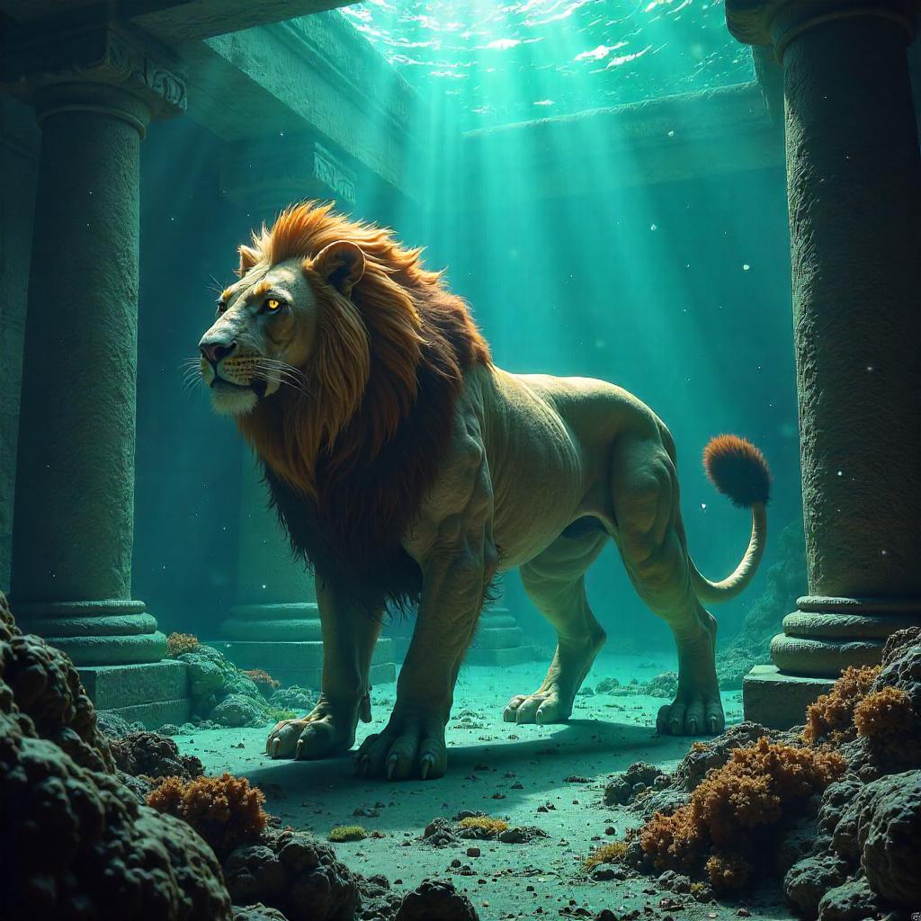 Manticore in Atlantis: A 3D Underwater Render