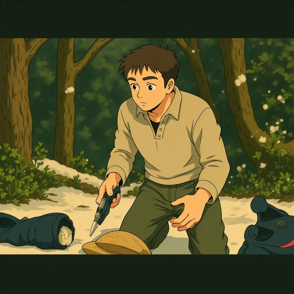 Liam Neeson in The Grey (2011) - Anime style