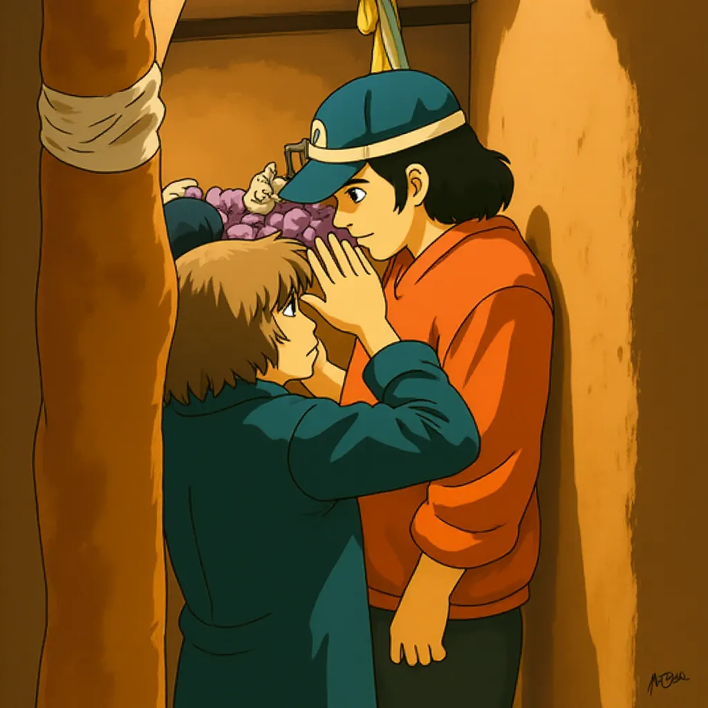Danny Boyle and James Franco in 127 Hours (2010) - Anime style