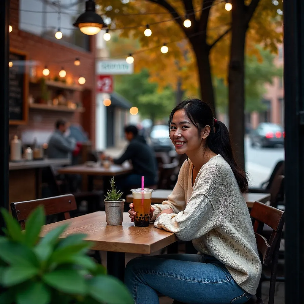 Bubble Tea Window View in Gaithersburg Café