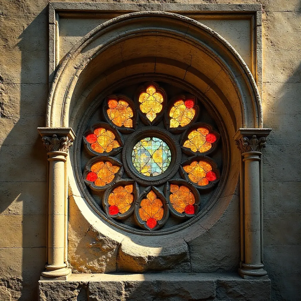 Close-up of a Sardinian Rose Window in Cagliari