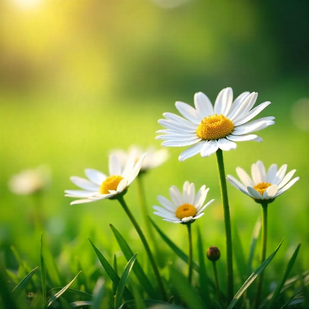 Daisies in a Lush Meadow: Simple Natural Beauty