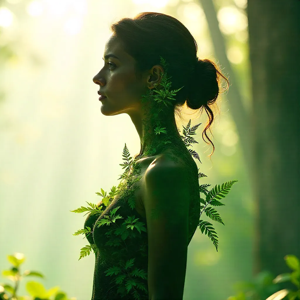 Foliage Within Silhouette: Double Exposure Portrait