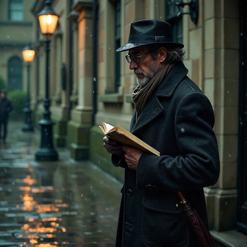 Photorealist Scholar in a Heavy Rain