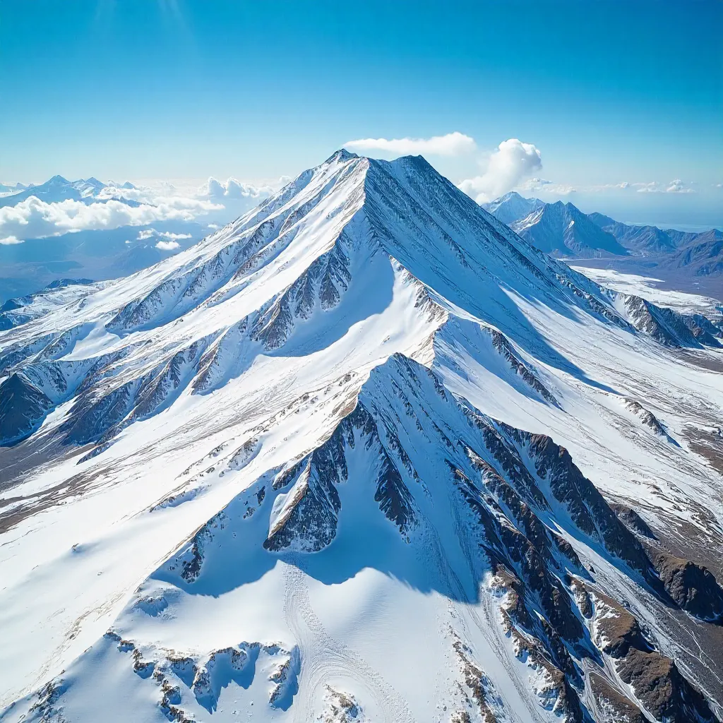 Stunning Aerial View of Snow-Capped Mount Erciyes