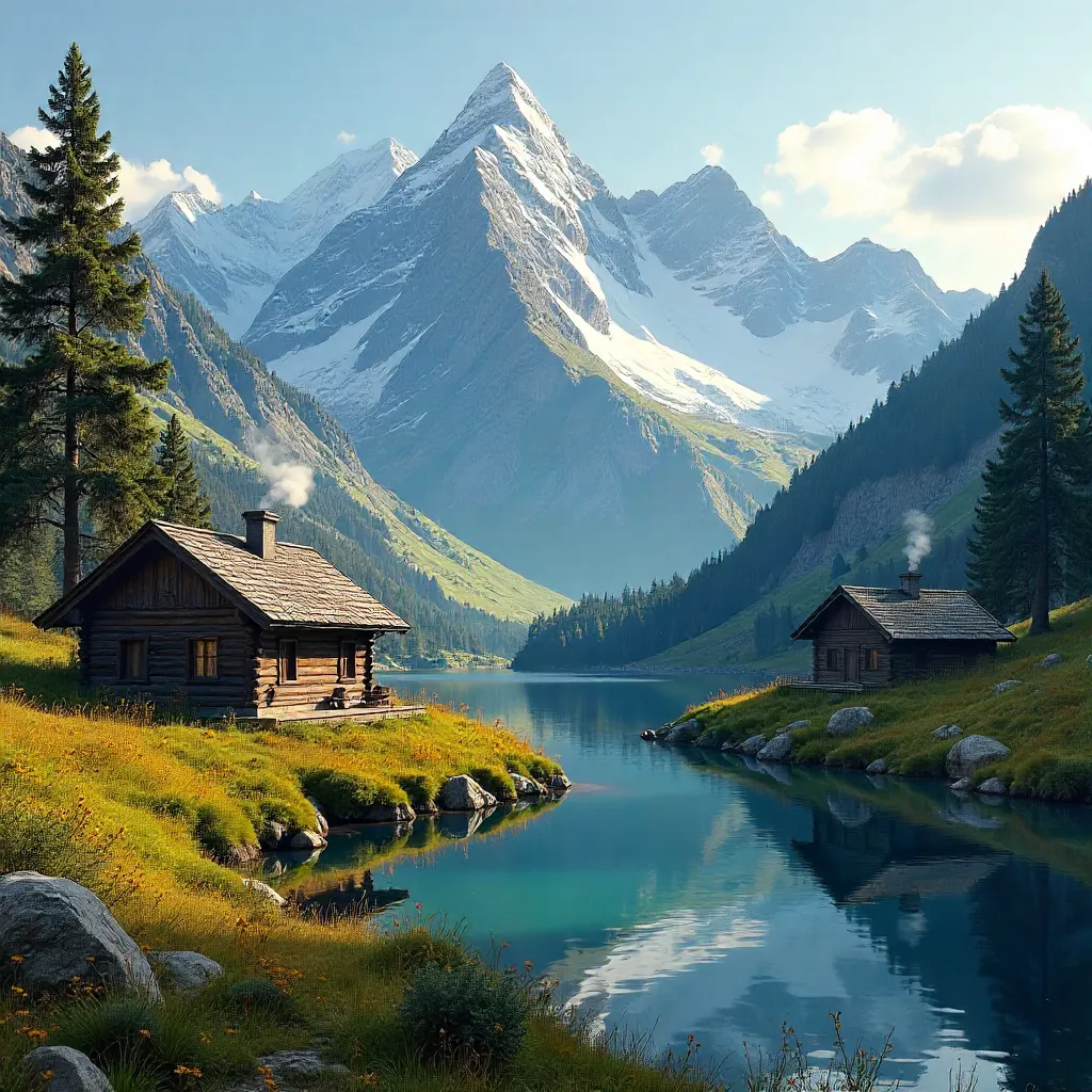 Idyllic Alpine Cabins by Snowy Peaks Valley