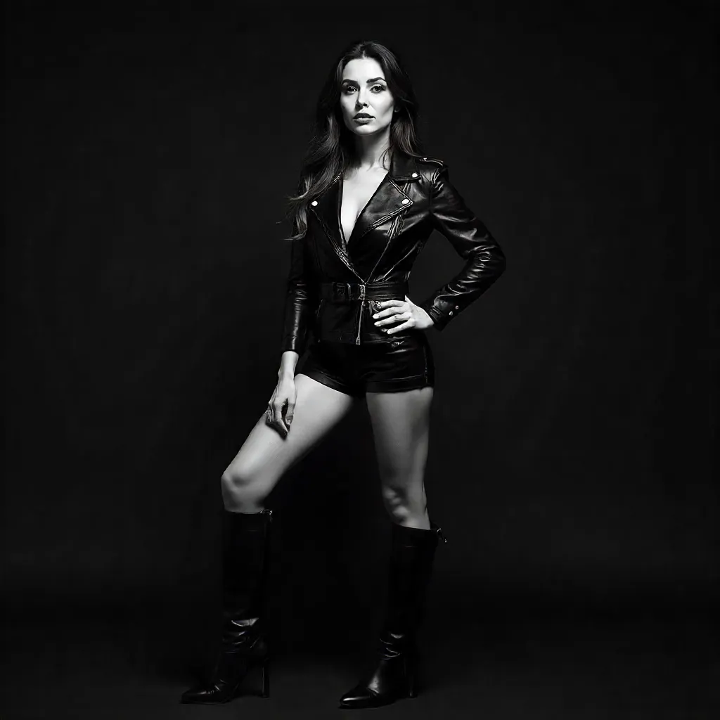 Confident Noir: Leather Jacket Portrait