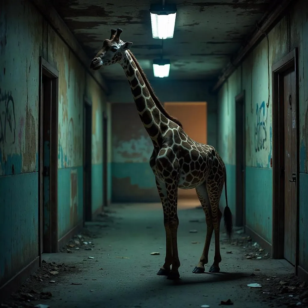 Giraffe in a Photoreal Abandoned Asylum
