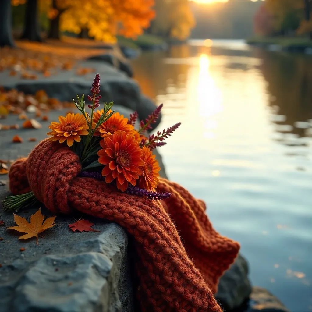Autumn Vibe: Knit Scarf by the Water's Edge
