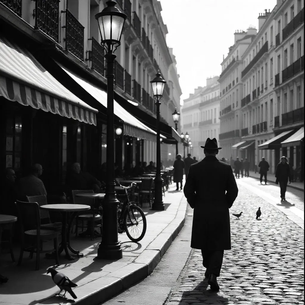 Monochrome Stroll by Café du Musée