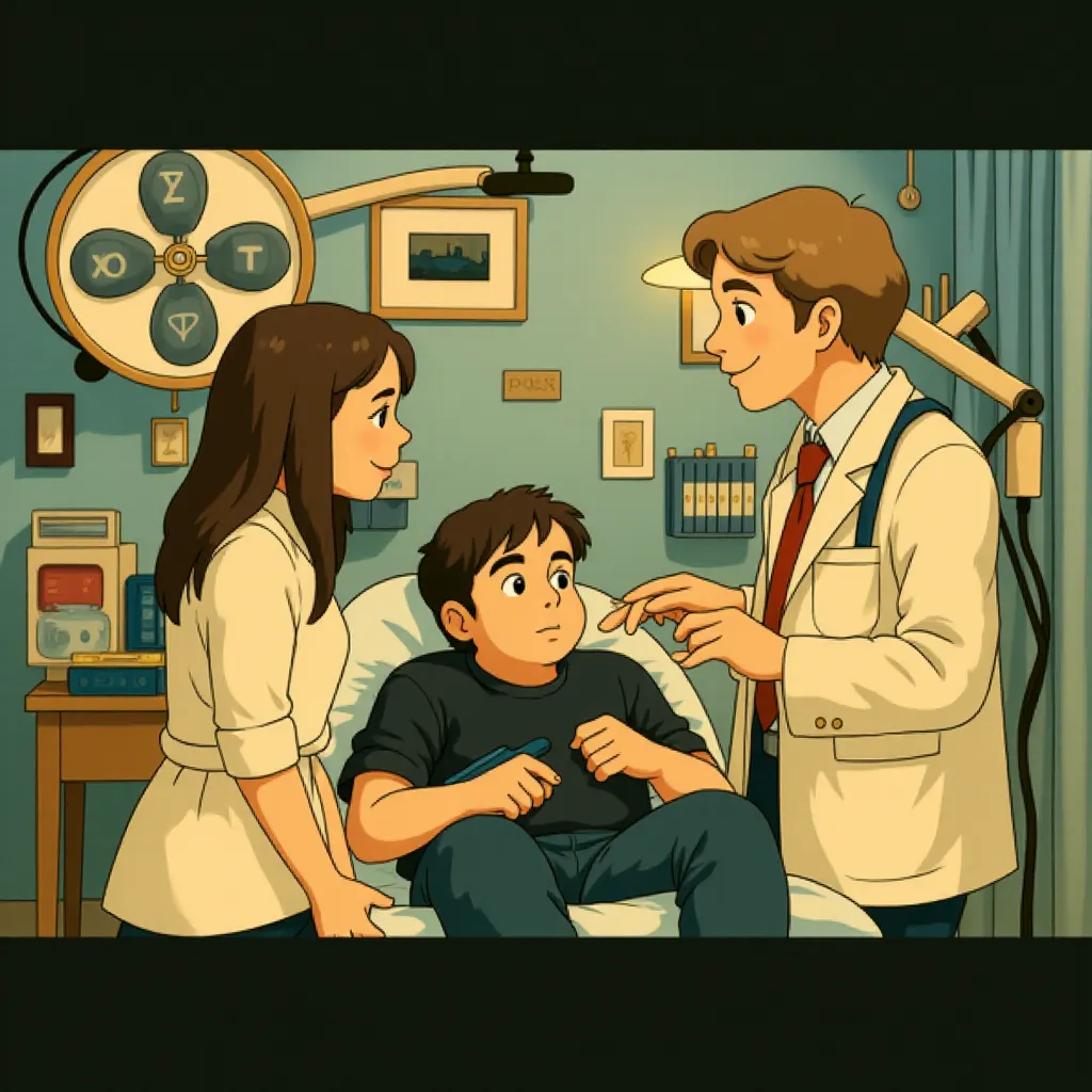 Cary Elwes, Natalie Portman, and Ashton Kutcher in No Strings Attached (2011) - Anime style