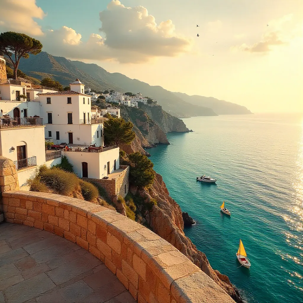 Balcon de Europa Nerja: Sunset Coastal View