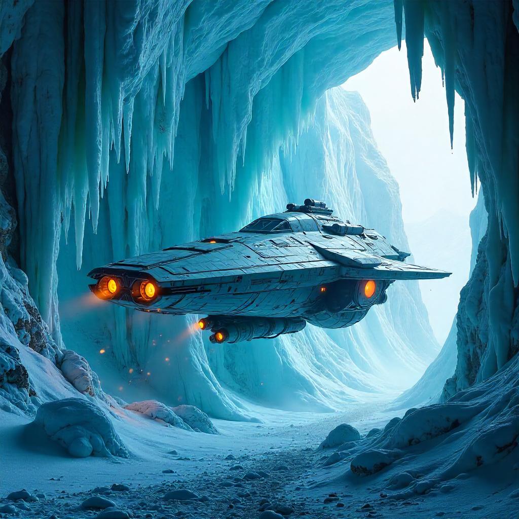 Icebound Starship: Concept Art in an Ice Cave