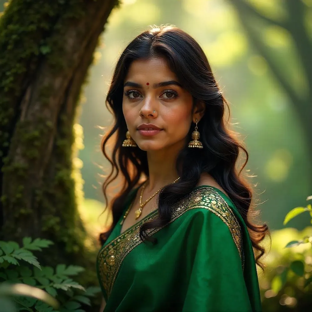 Forest Portrait: Indian Beauty in Photorealism