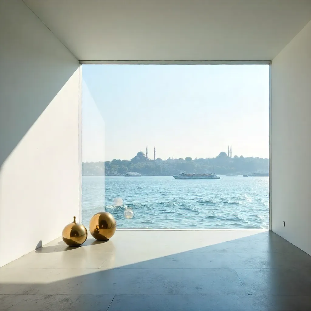 Serene Window View in Istanbul Modern Art Museum