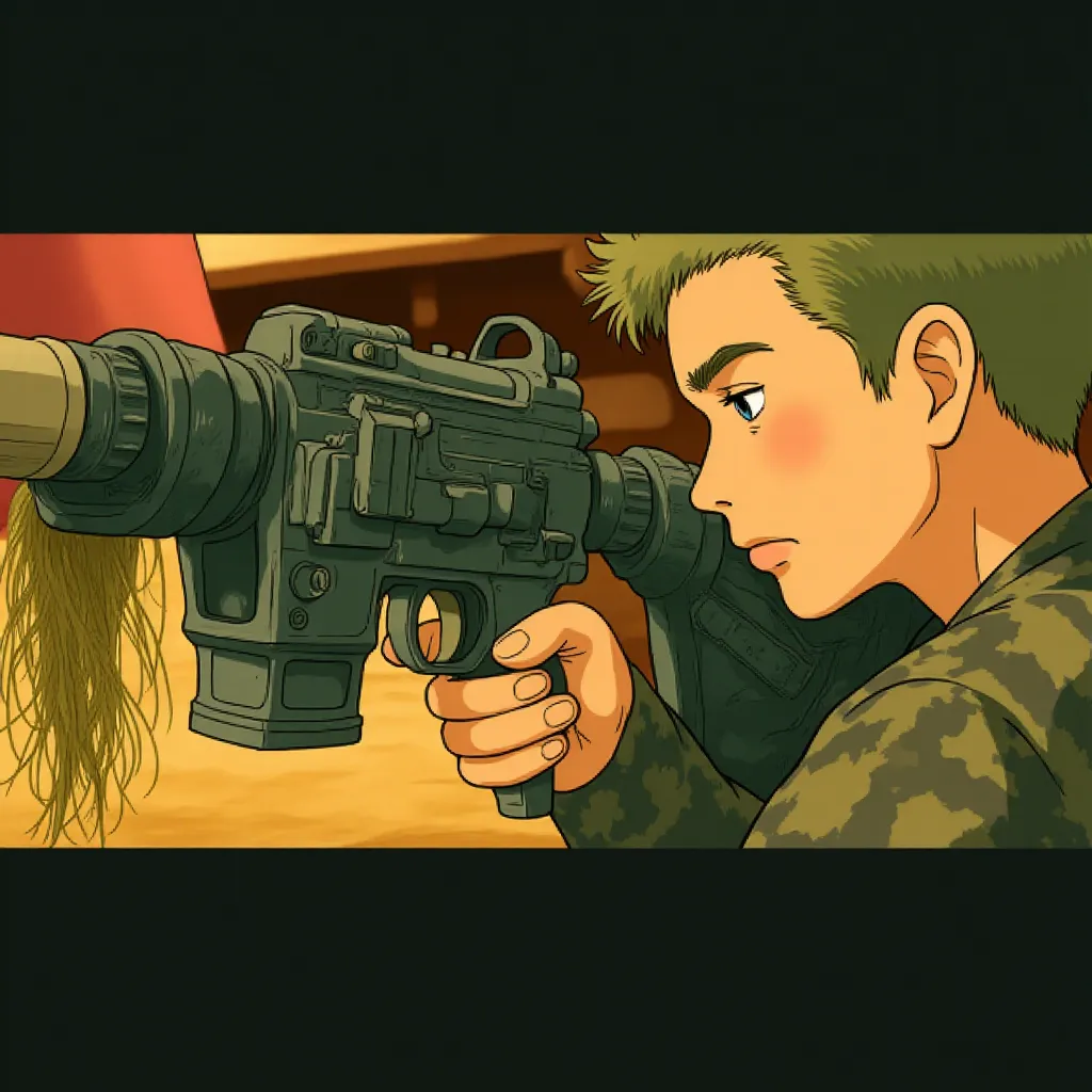 Jin Ha in Civil War (2024) - Ghibli style