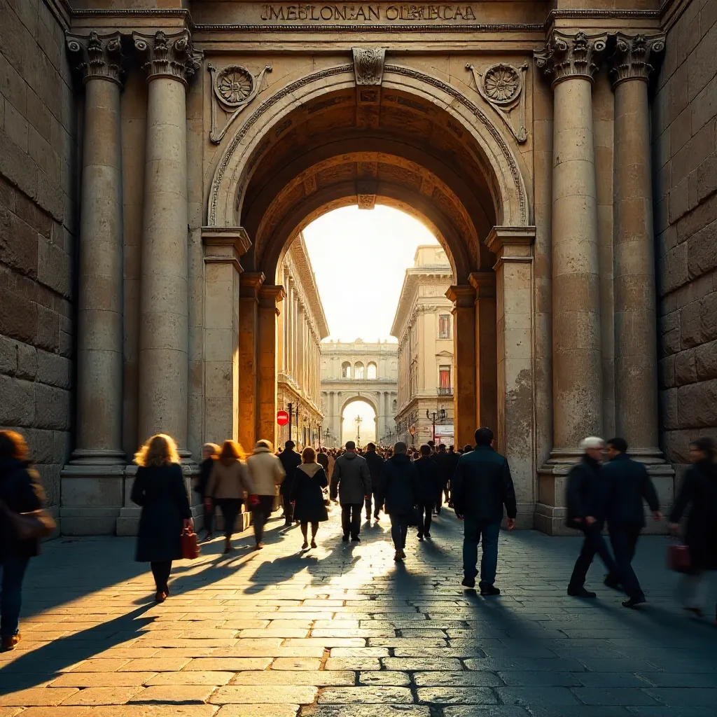 Blurred Motion at the Historic Passageway Entrance