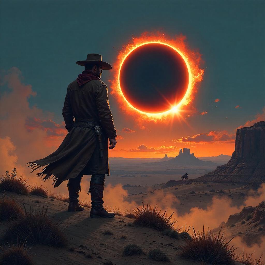 Eclipsed Desert Cowboy - Concept Art