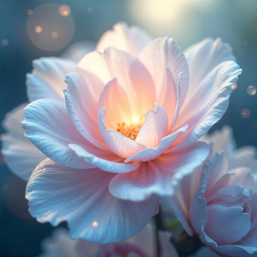 Whirling White Flowers in a Dreamy Fantasy Scene