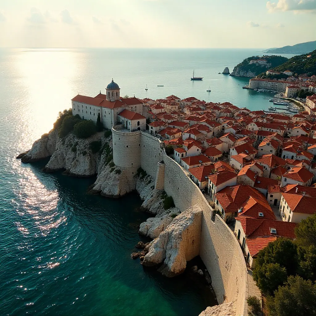 Aerial Splendor: Dubrovnik Old Town and City Walls