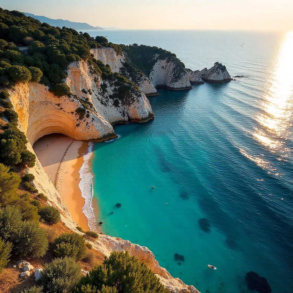 Aerial Cove Over Urla's Turquoise Waters