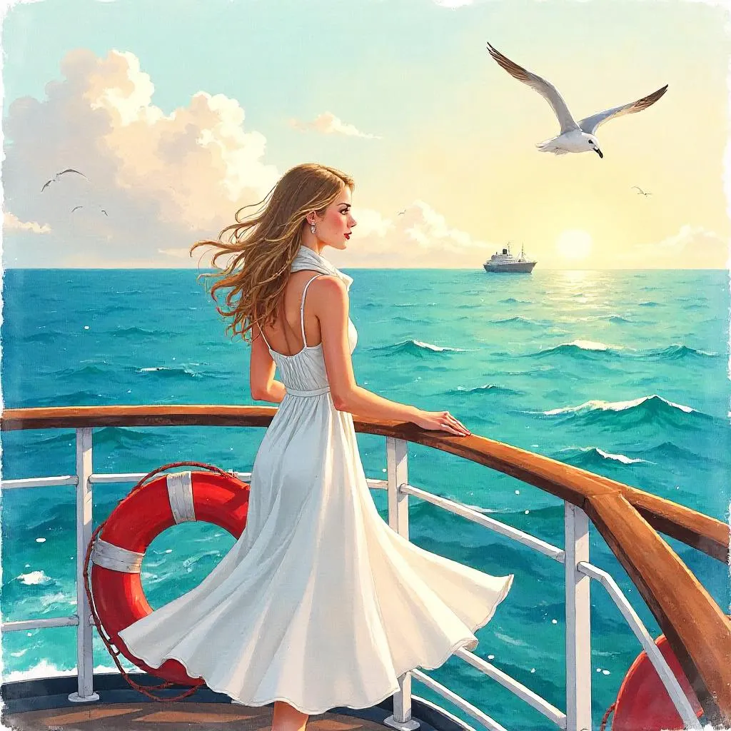 Watercolor Portrait on a Cruise Ship