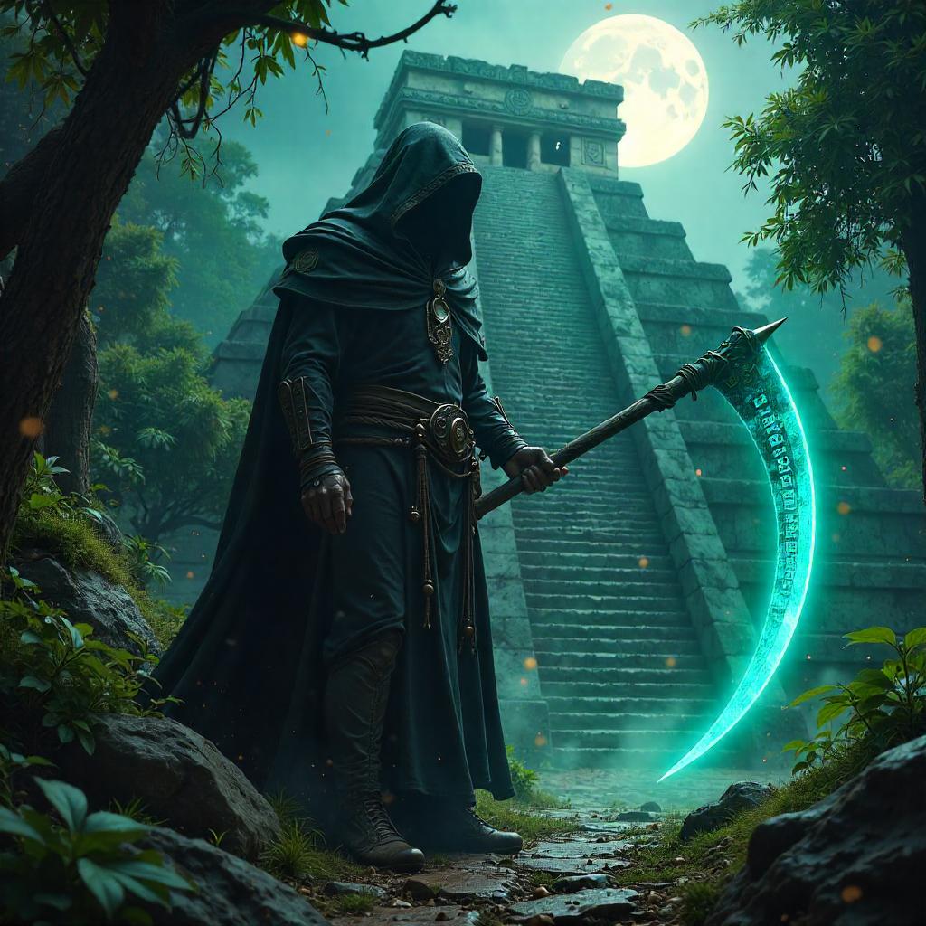 Reaper in Mayan Ruins: Digital Night