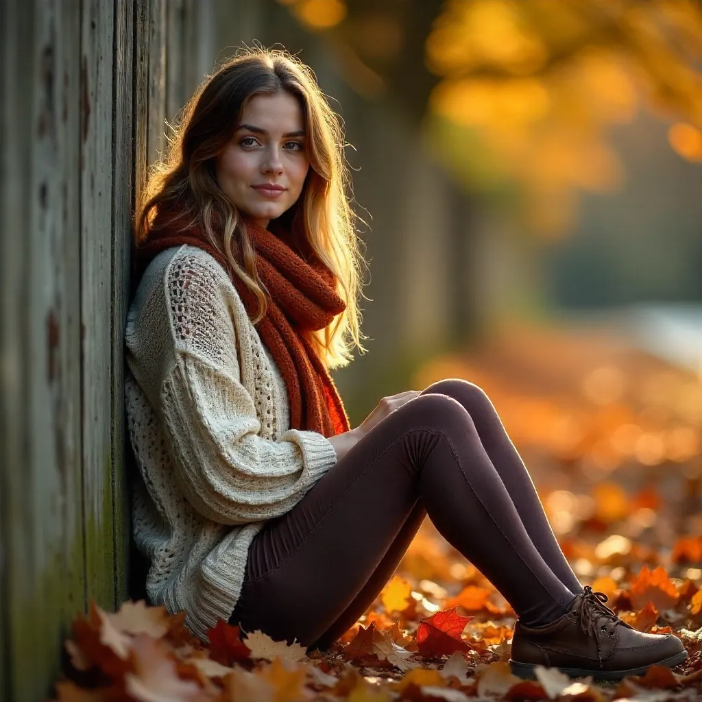 Cozy Autumn Moment by the Rustic Fence