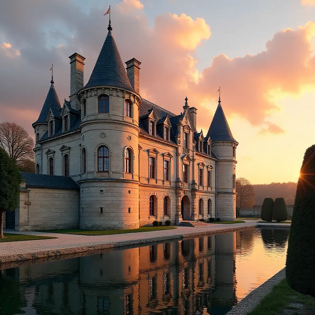 Sunset at Château de Le Lude
