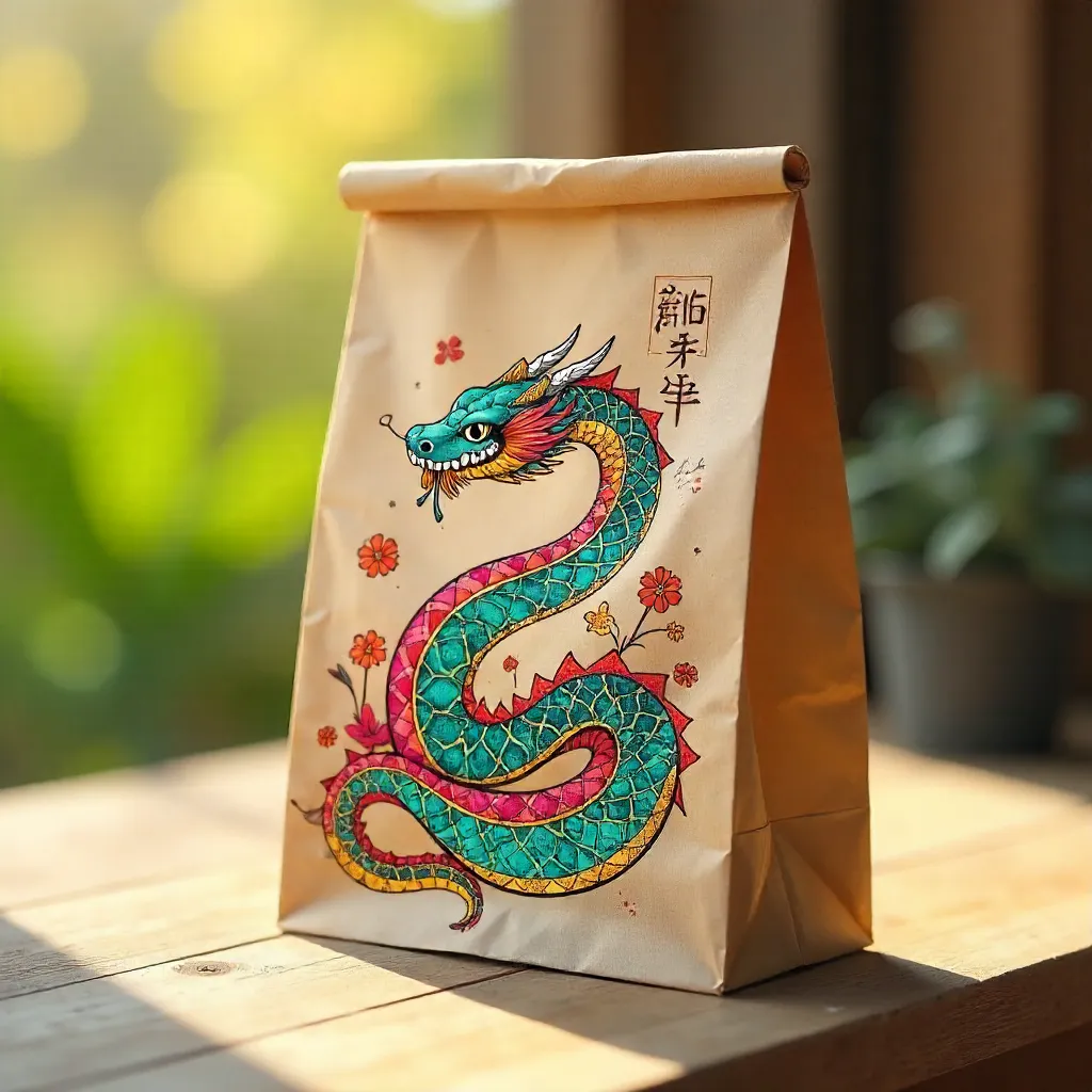 Sunlit Kraft Bag with Year of the Snake