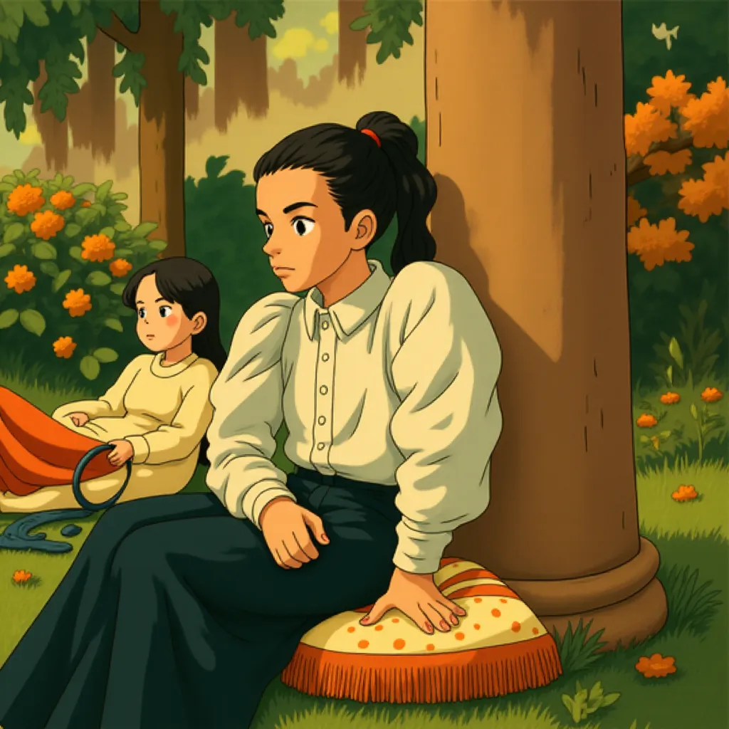 Suzy Bemba and Emma Stone in Poor Things (2023) - Anime style