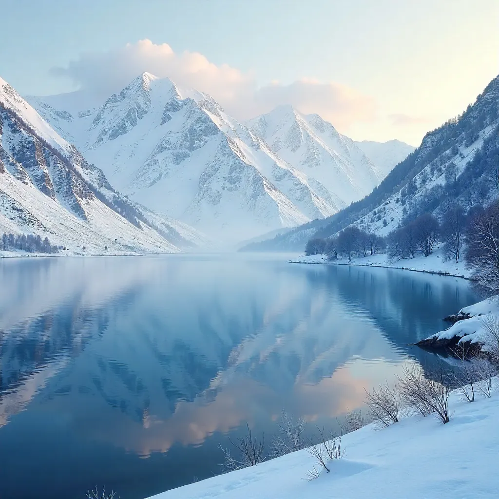 Tranquil Winter Vista of Lake Van in Türkiye