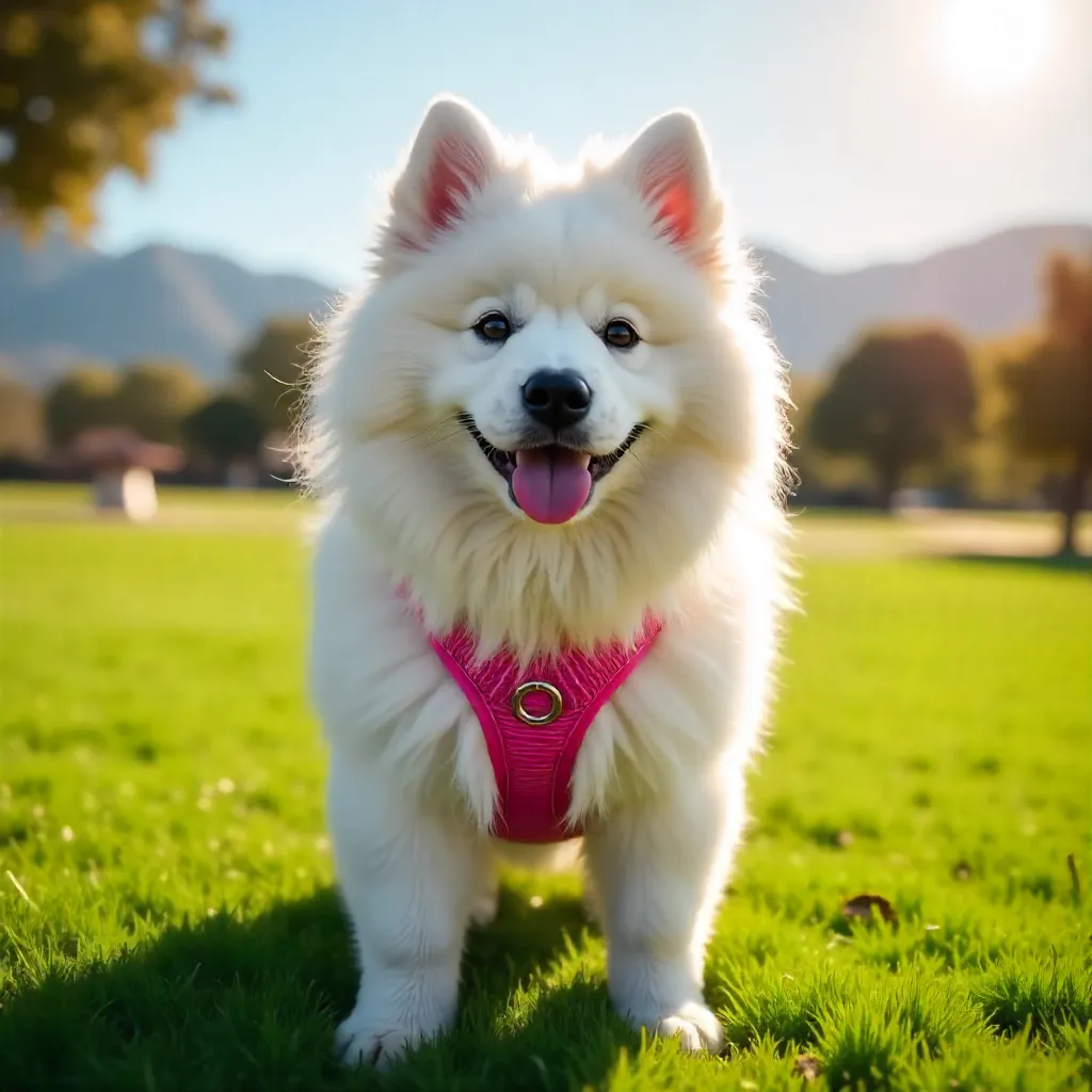 Sunny Park Moment: White Samoyed in Peru