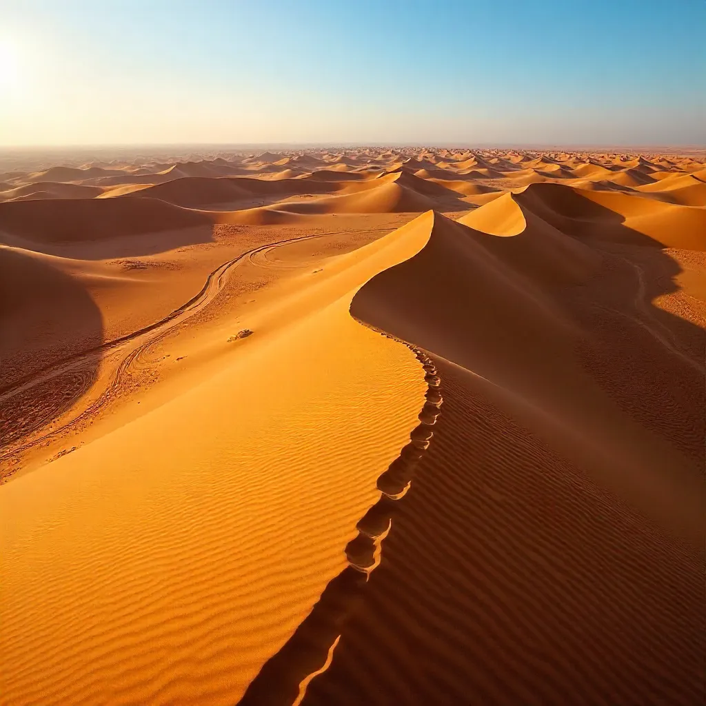 Aerial Patterns of Algerian Desert Dunes