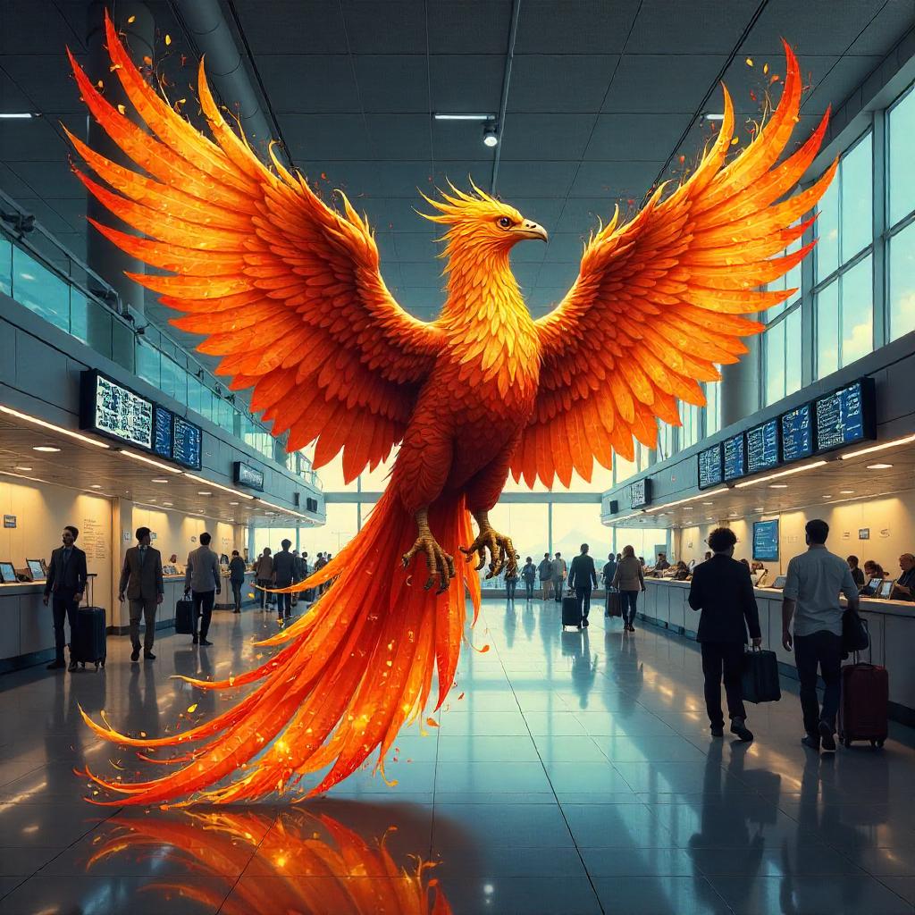 Phoenix in an Airport: An Oil Painting