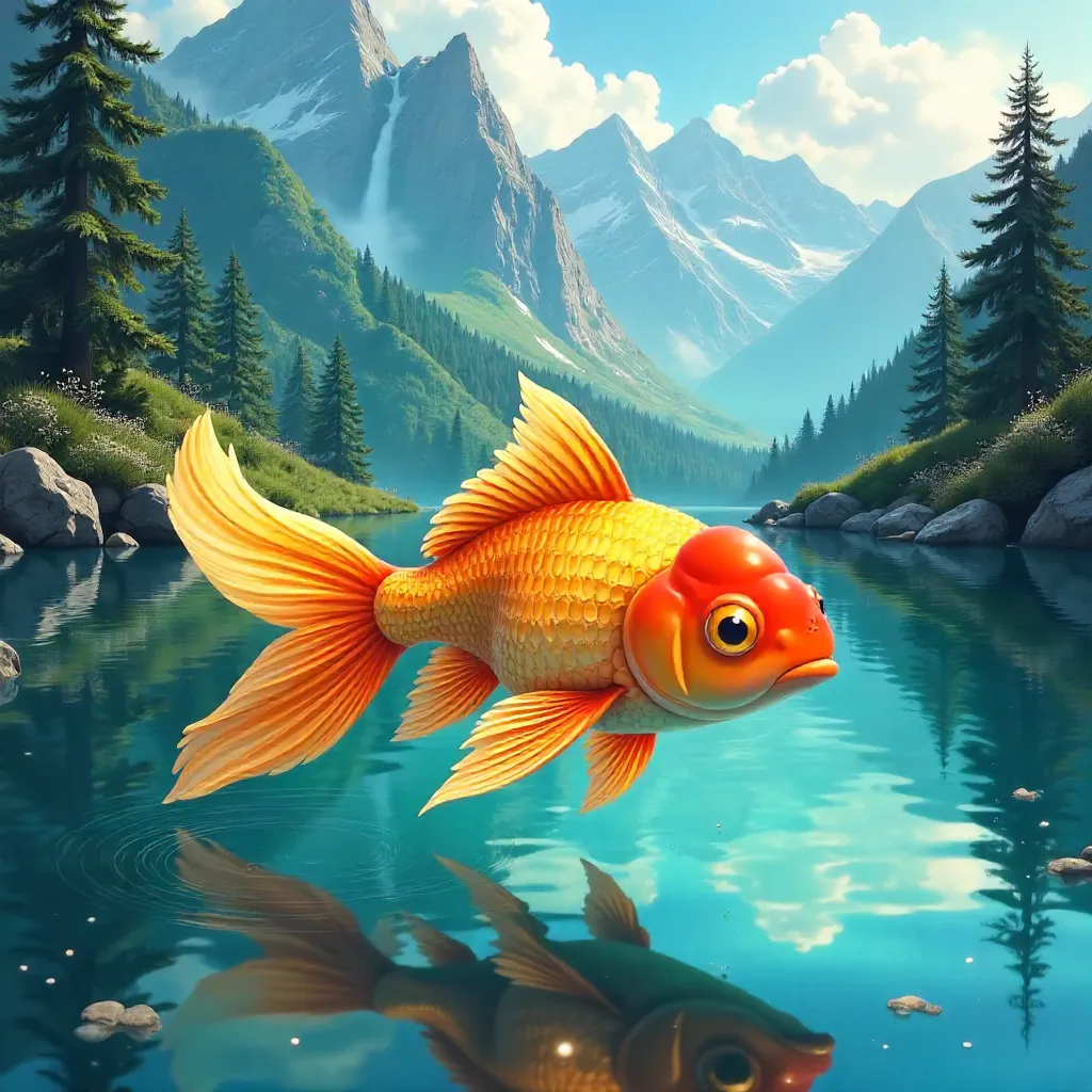 Goldfish in an Anime Mountain Valley